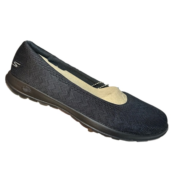 Skechers Shoes - Sketchers go walk life dreamer black flat foam comfort shoe yoga mat wide